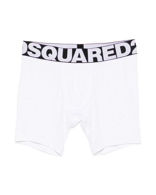 DSquared² Ondergoed ,Wit ,Witte Stretch Boxer Briefs in het White voor heren