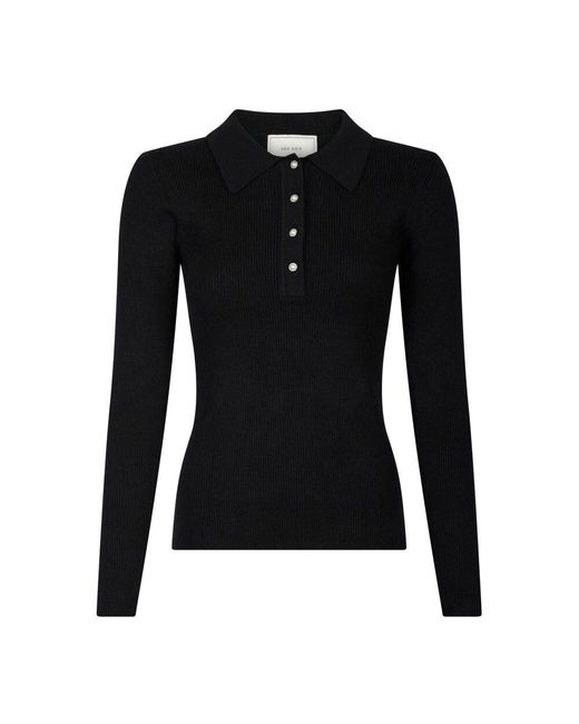 Neo Noir Black Strickpullover Mit Perlenknöpfen