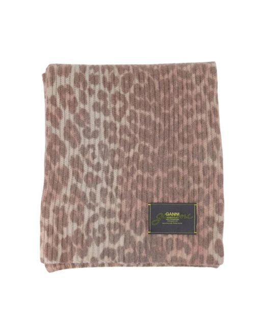 Ganni Brown Scarves