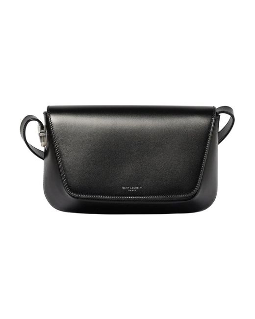 Saint Laurent Black Leder Schultertasche