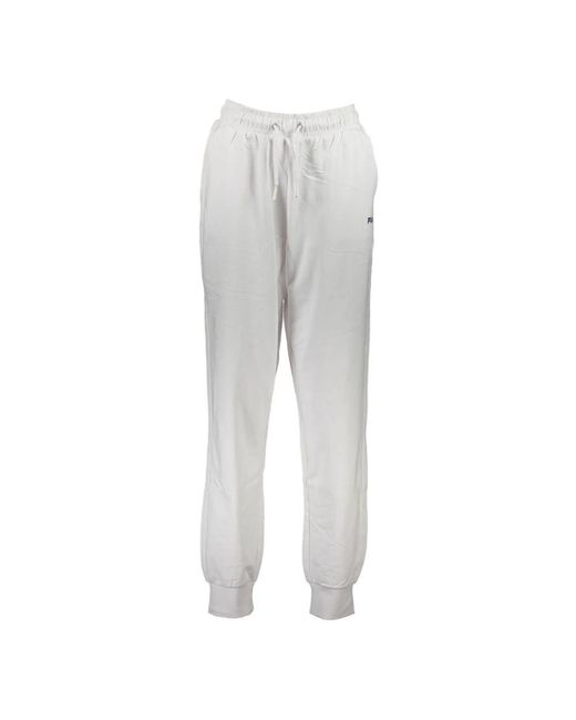 Fila Broeken ,Wit ,Katoen Sportieve Katoenen Broek Met Elastische Tailleband in het Gray voor heren