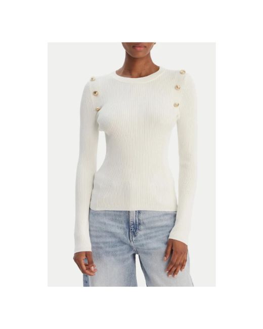 Guess White Button Vonn Pullover