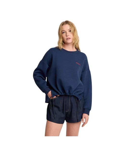 Kocca Hoodies & Sweatvesten ,Blauw ,Felpa Con Stampa E Coulisse in het Blue