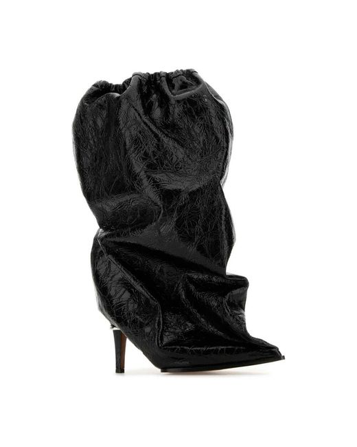 Alexander McQueen Black Leather Ankle Boots
