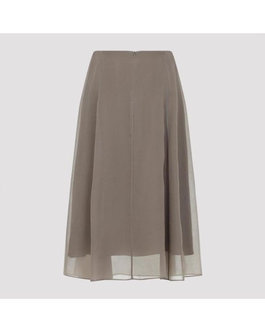 Brunello Cucinelli Gray Midi Skirts