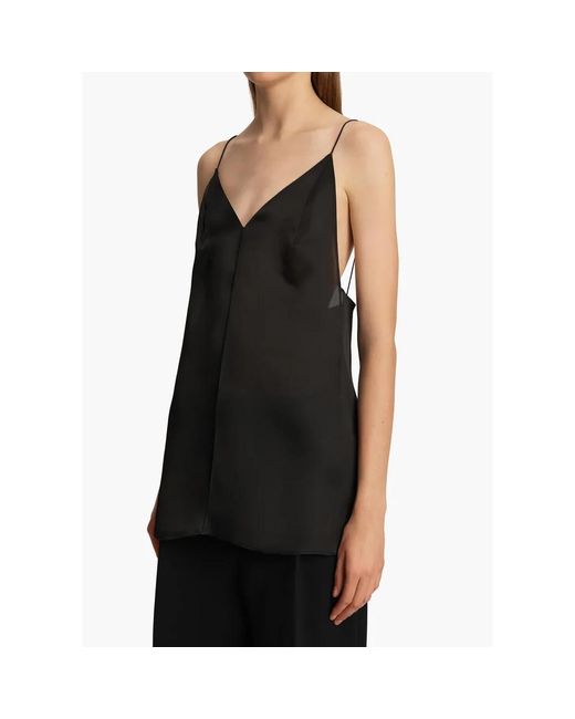 Khaite Black Sleeveless Tops