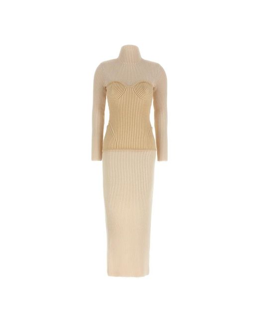 Jean Paul Gaultier Natural Knitted Dresses