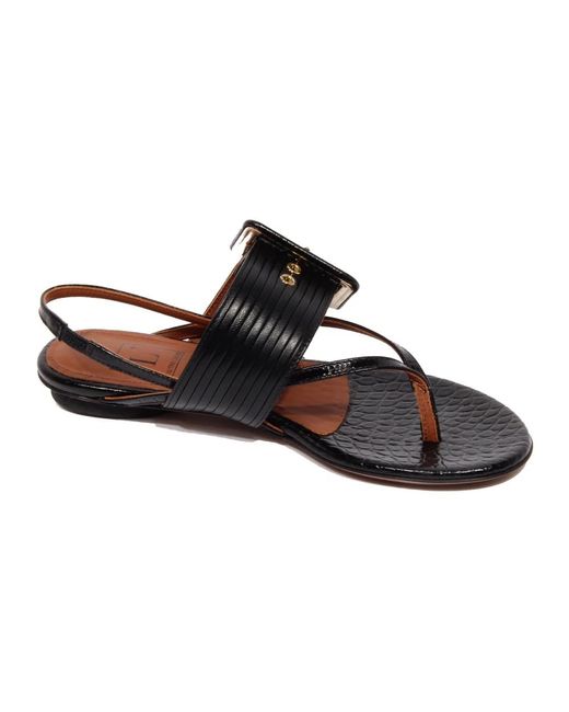L'Autre Chose Black Flat Sandals