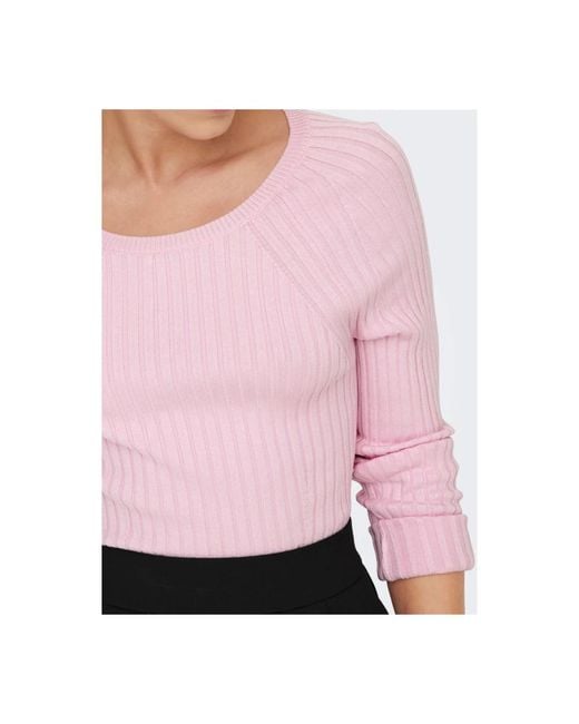 ONLY Pink Crop langarm pullover