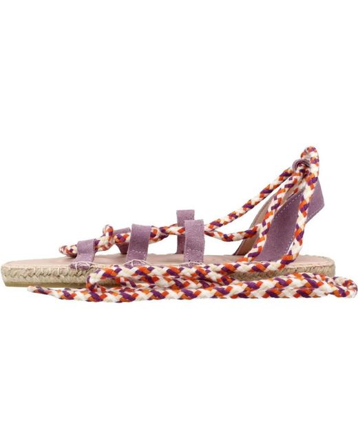 Flat Sandals Macarena en coloris Pink