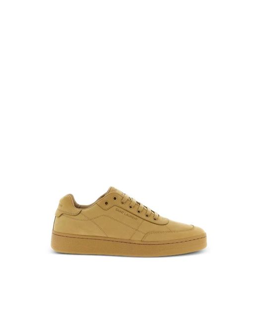 Saint Laurent Schoenen ,Bruin ,Leer Leren Sneakers Met Lage Schacht in het Yellow voor heren