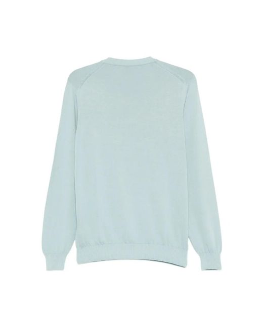 Fedeli Blue Round-Neck Knitwear for men