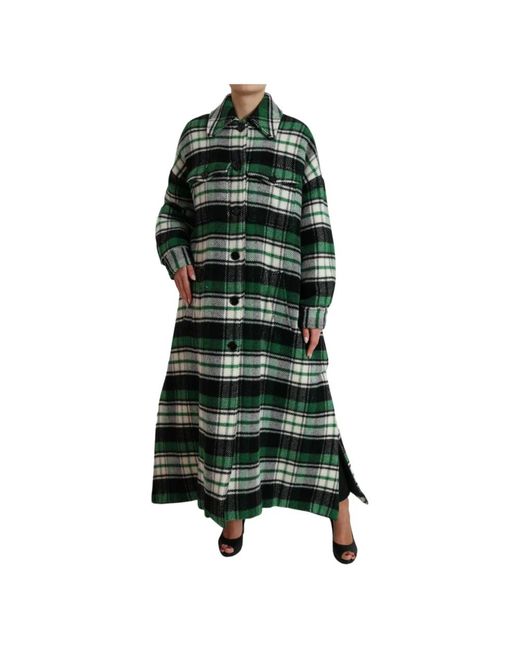 Dolce & Gabbana Green Single-Breasted Coats