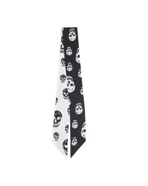 McQueen Black Silk Scarves