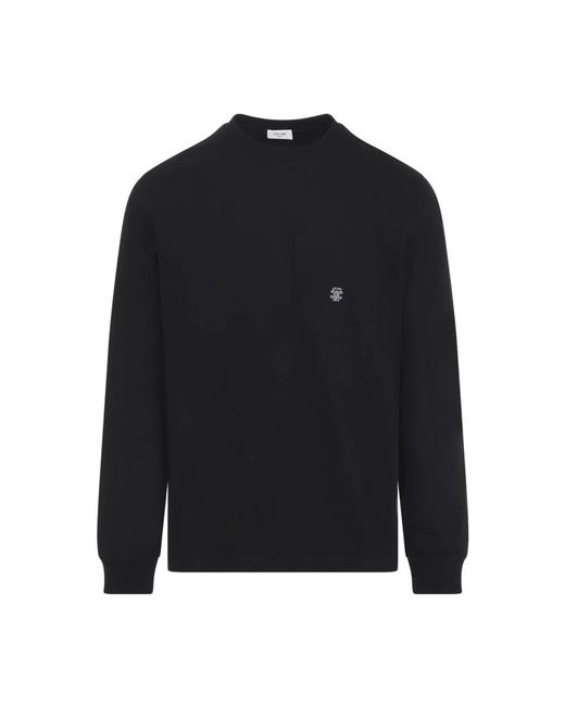 Céline Black Long Sleeve T-Shirts for men