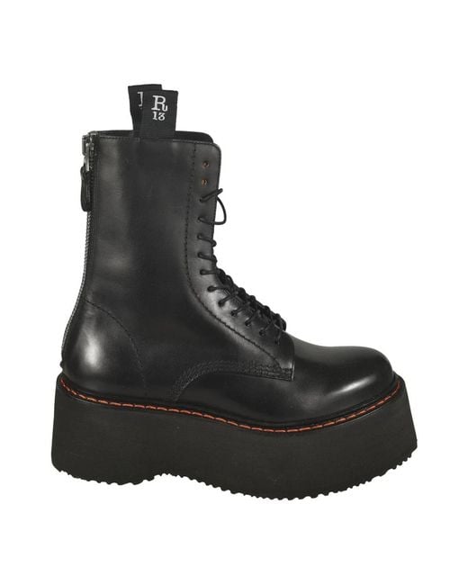 R13 Black Lace-up boots