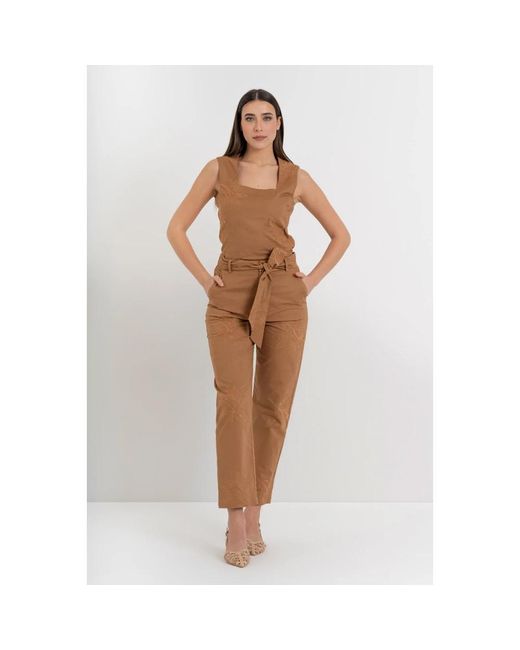 Kocca Brown Straight Trousers