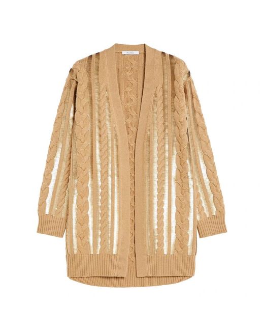 Max Mara Truien & Vesten ,Bruin ,Suède Micro Suede Jas in het Natural