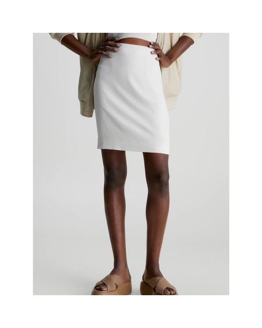 Calvin Klein White Short Skirts