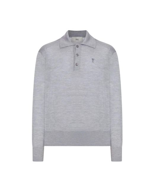 AMI Gray Polo Shirts for men