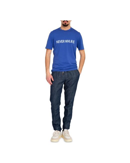 Premiata Klassisches weißes t-shirt in Blue für Herren