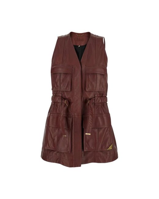 Chloé Brown Bordeaux Jacken Gilet Look 23