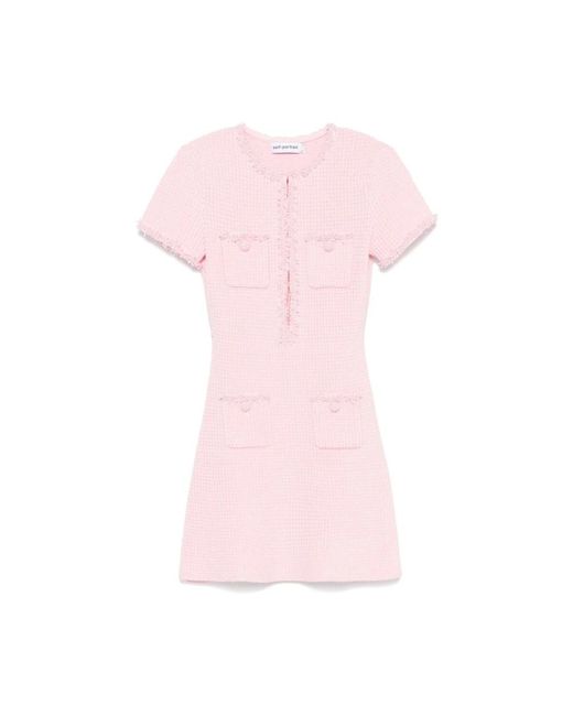 Self-Portrait Pink Bubblegum beaded trim kleid