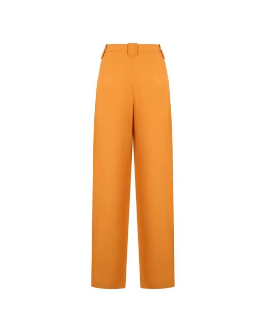 Alberta Ferretti Orange Wide Trousers