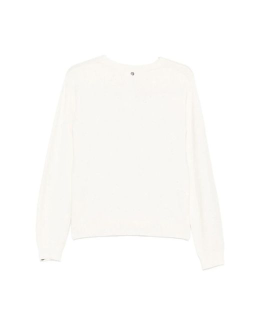 Liu Jo White Round-Neck Knitwear