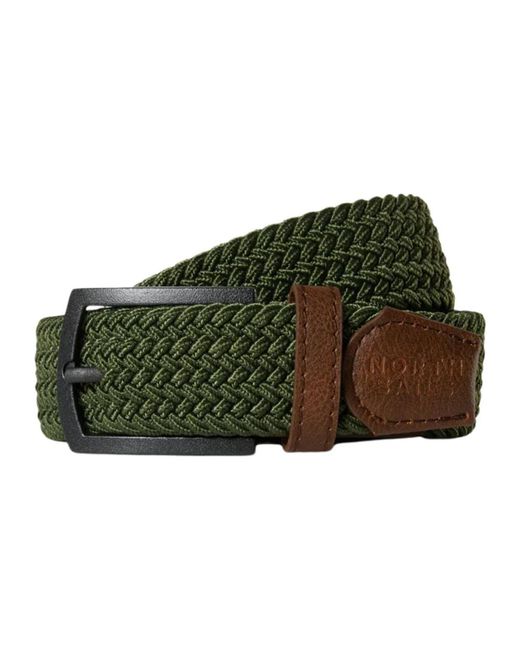 North Sails Accessoires ,Groen ,Polyester Gevlochten Logo Riem Groen in het Green