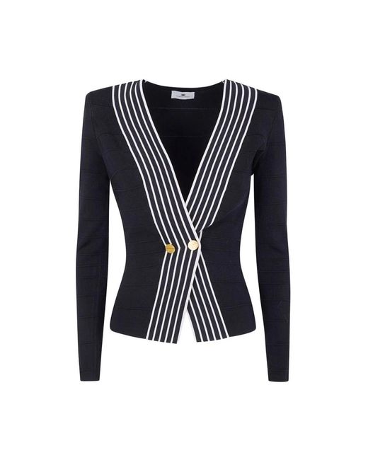 Elisabetta Franchi Truien & Vesten ,Zwart ,Knit Cardigan in het Black