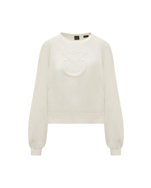 Pinko Hoodies & Sweatvesten ,Wit ,Katoen Witte Sweater in het White