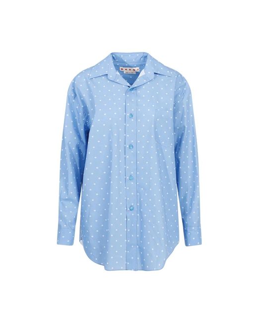 Camisa de algodón en azul iris Marni de color Blue