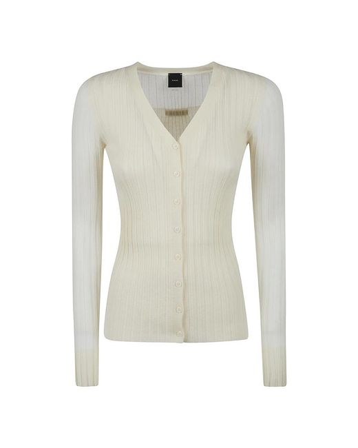 Pinko Truien & Vesten ,Wit ,Katoen Caldo Cardigan Blend Ws Silk in het Gray