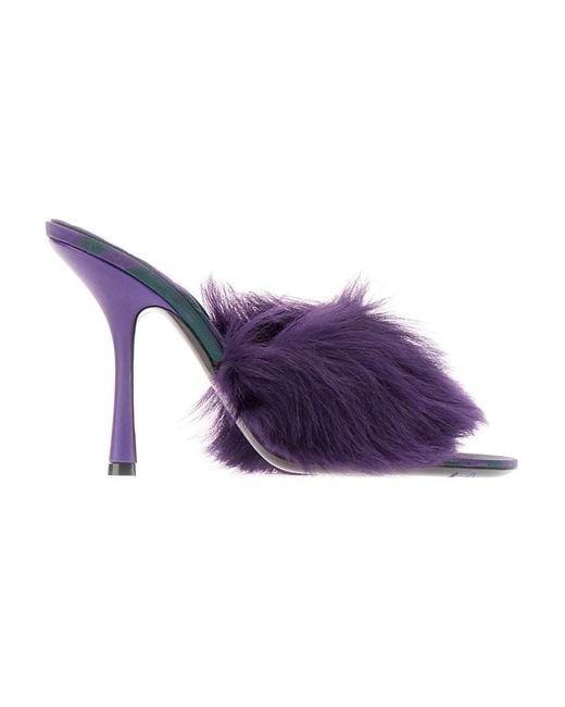 Heeled Mules di Burberry in Purple