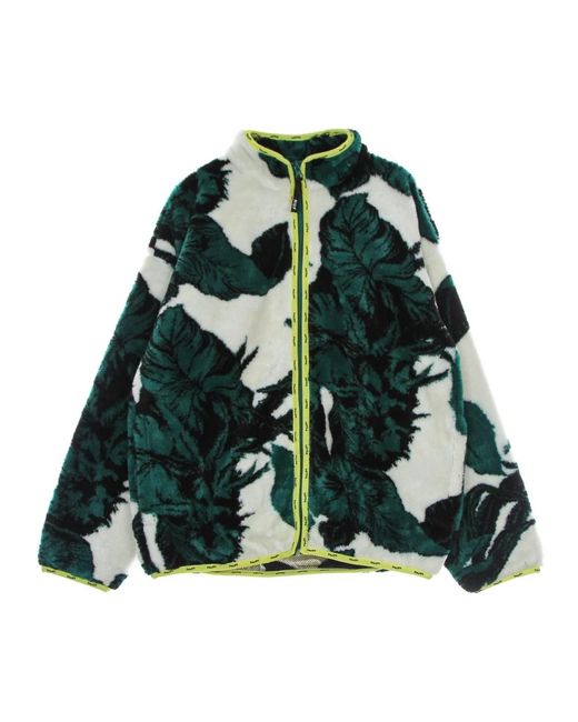 Huf Sherpa Shearling Jacke Mit Zentralem Reißverschluss in Green für Herren