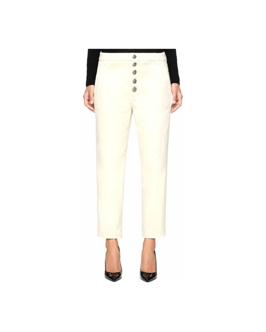 Dondup White Straight Trousers