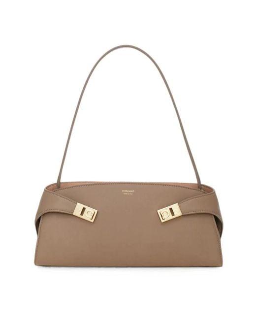 Ferragamo Brown Shoulder Bags