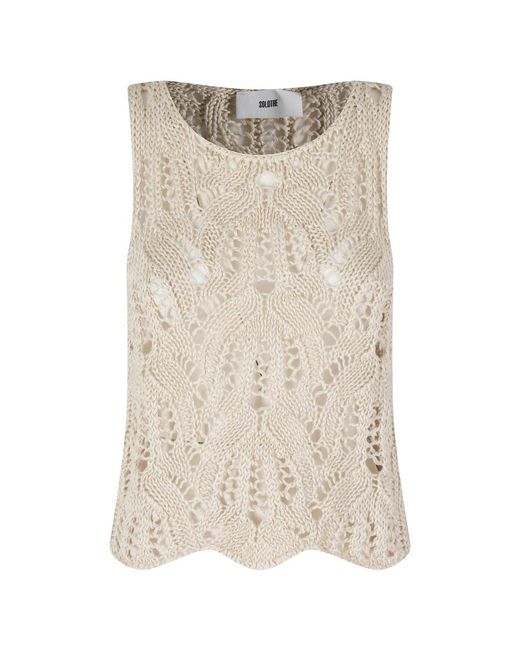 SOLOTRE Natural Sleeveless Tops