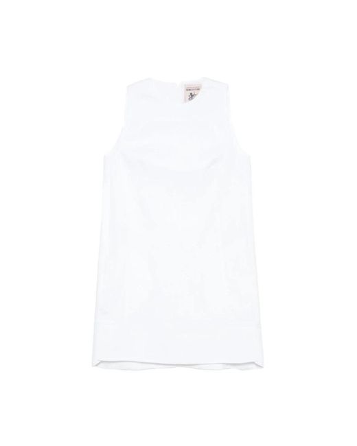 Semicouture Mouwloze Minijurk in het White