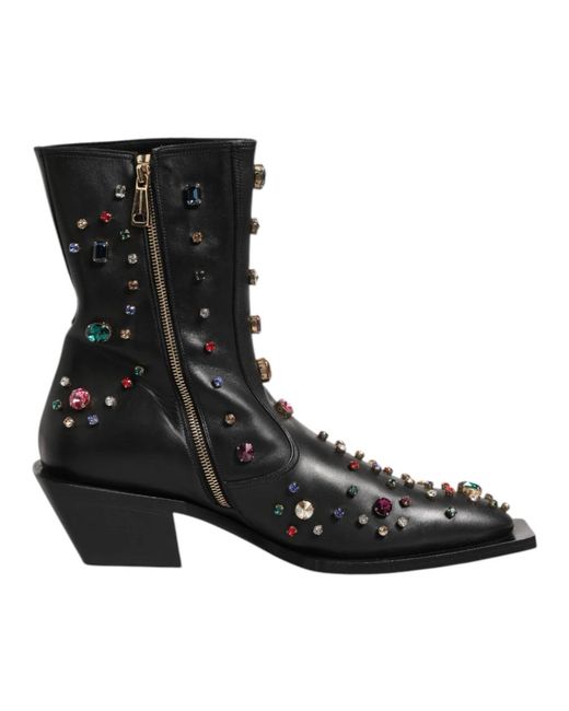 Dolce & Gabbana Black Cowboy Boots for men
