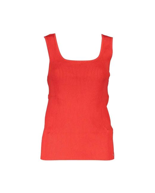 Tommy Hilfiger Red Sleeveless Tops