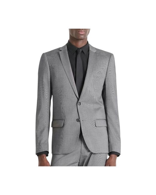 Antony Morato Kostuums ,Grijs ,Leer Bonnie Slim Fit Jacket in het Gray voor heren