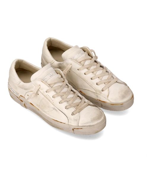 Philippe Model Schoenen ,Wit ,Katoen Sneakers Prsx Tennis in het Natural