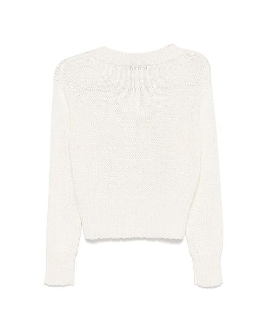 Round-Neck Knitwear di Lorena Antoniazzi in White