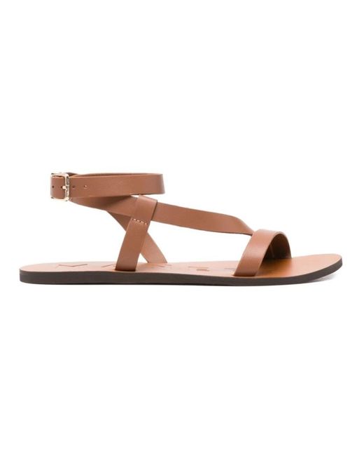 Manebí Brown Flat Sandals