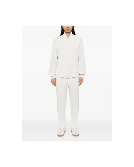 Issey Miyake White Bomber Jackets