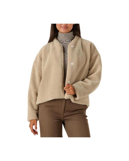 RUBY TUESDAY Zachte Katoenen Shearling Jas in het Natural