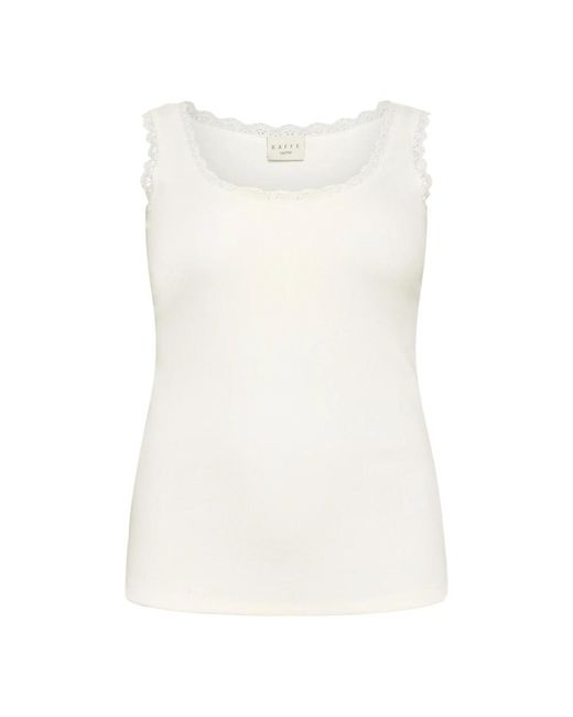 Sleeveless Tops Kaffe de color White