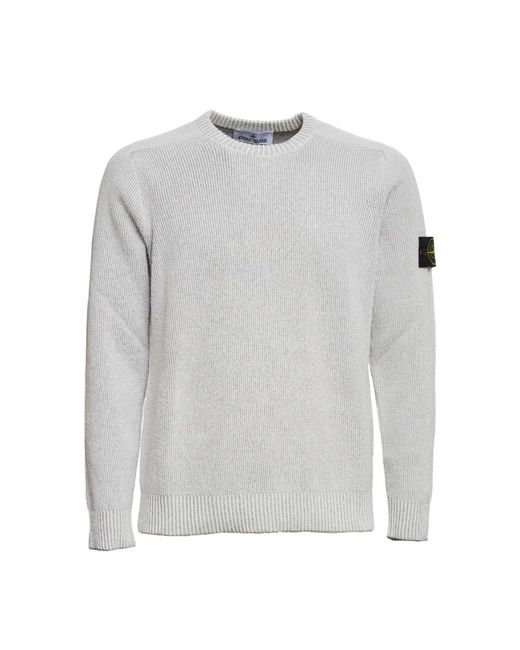 Stone Island Gray Round-Neck Knitwear for men